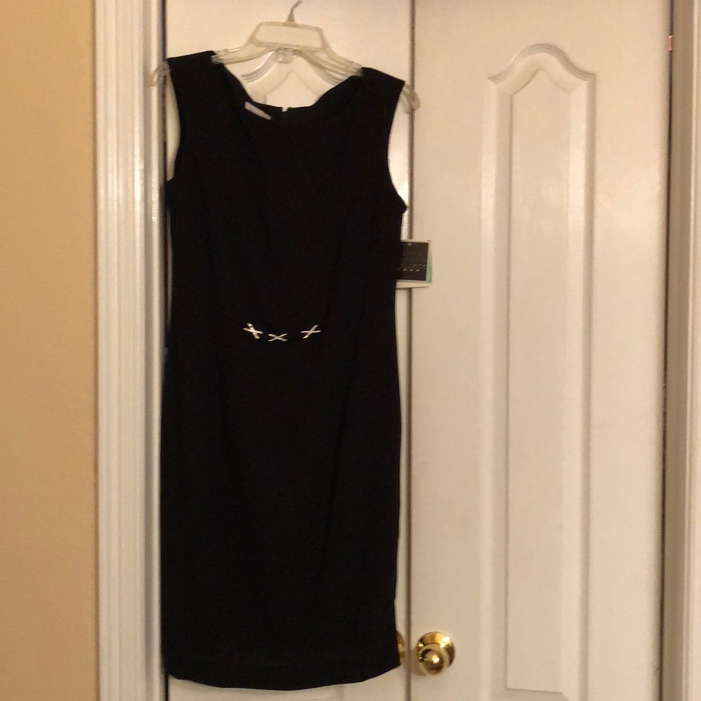 Black dress with waist details